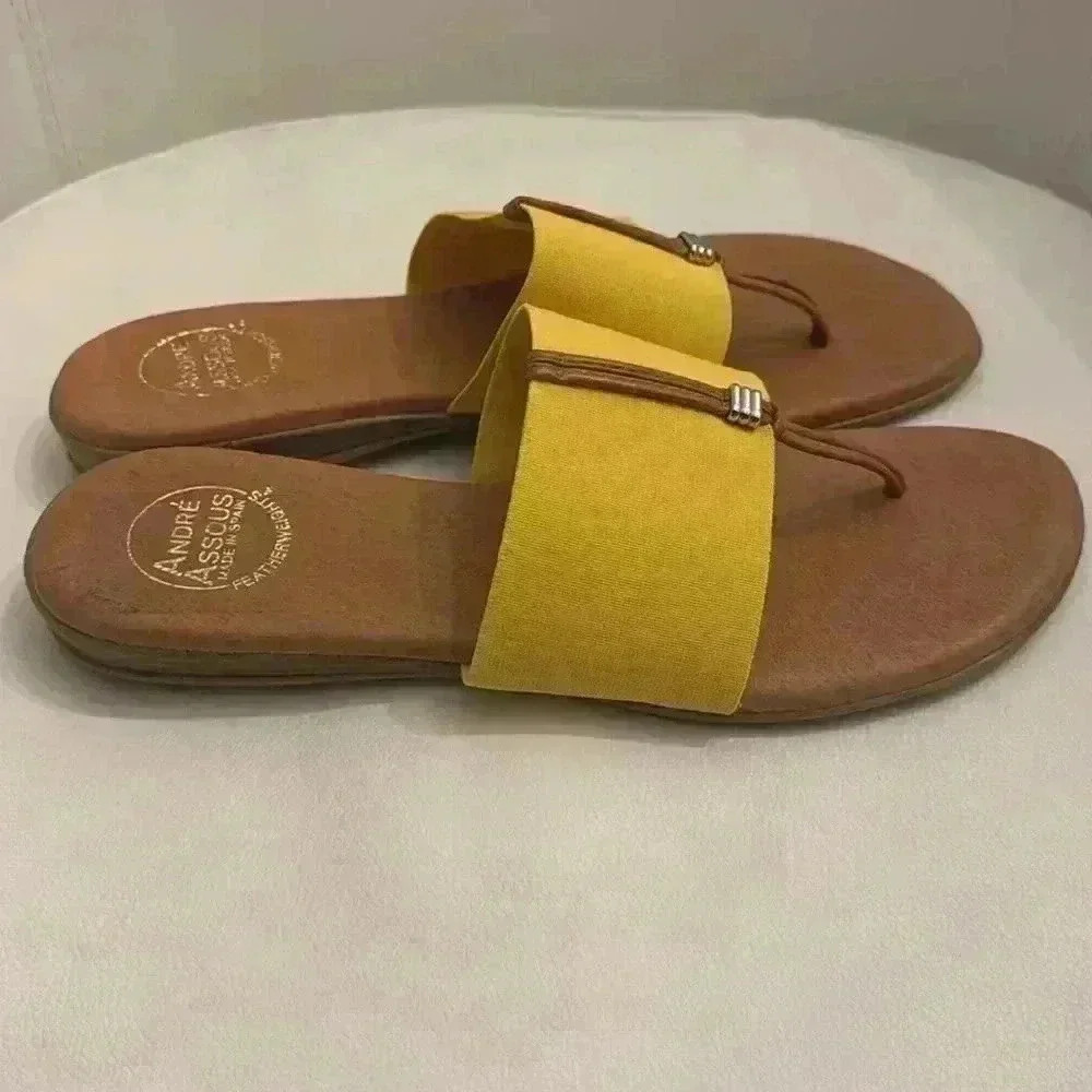 NWOT. Andre Assous Featherweight Women’s sandals. Yellow. Size 10 Made i… - Picture 2 of 7